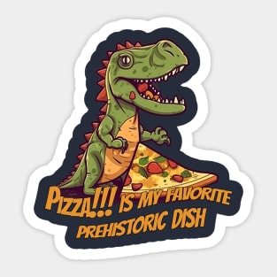 Pizza Lover Dinosaur T-Shirt Design for Foodies and Dino Enthusiasts Sticker